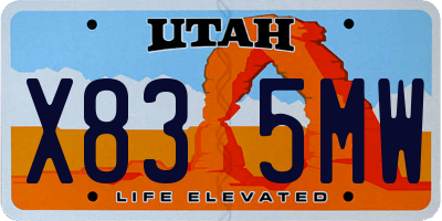UT license plate X835MW