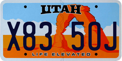 UT license plate X835OJ