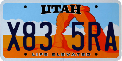 UT license plate X835RA