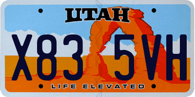 UT license plate X835VH