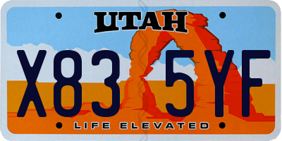 UT license plate X835YF