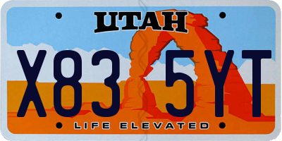UT license plate X835YT