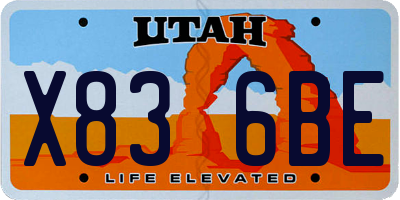 UT license plate X836BE