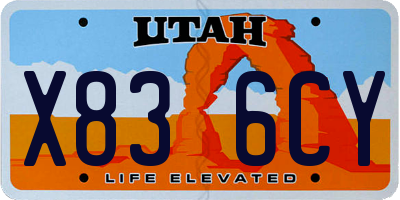 UT license plate X836CY