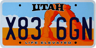 UT license plate X836GN