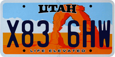UT license plate X836HW