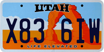 UT license plate X836IW