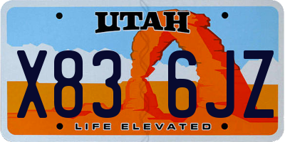UT license plate X836JZ