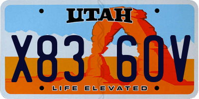UT license plate X836OV