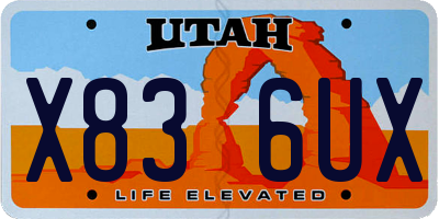 UT license plate X836UX