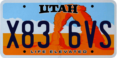 UT license plate X836VS