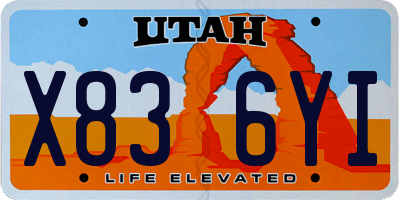UT license plate X836YI