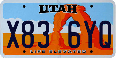 UT license plate X836YQ