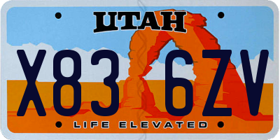 UT license plate X836ZV