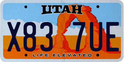 UT license plate X837UE