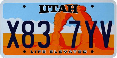 UT license plate X837YV