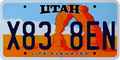 UT license plate X838EN