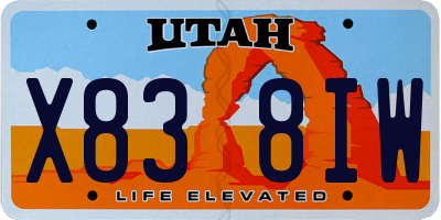 UT license plate X838IW