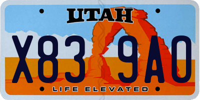 UT license plate X839AO