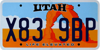 UT license plate X839BP