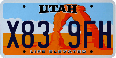 UT license plate X839FH