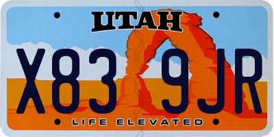 UT license plate X839JR
