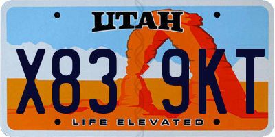 UT license plate X839KT