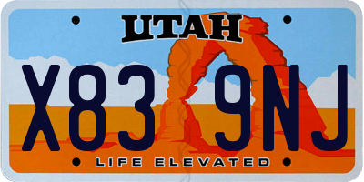 UT license plate X839NJ