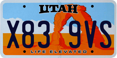 UT license plate X839VS
