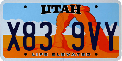 UT license plate X839VY