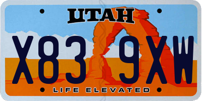 UT license plate X839XW