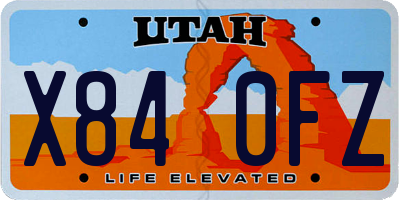 UT license plate X840FZ