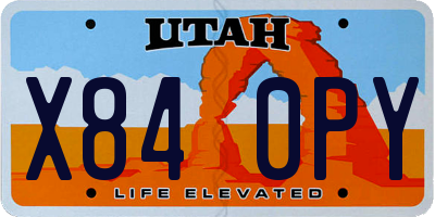 UT license plate X840PY