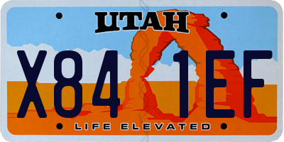 UT license plate X841EF