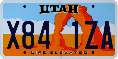 UT license plate X841ZA