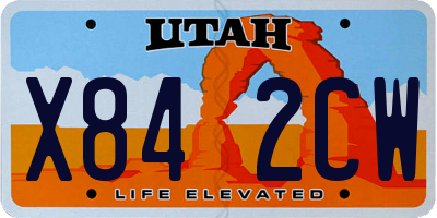 UT license plate X842CW