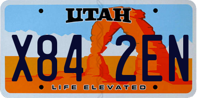 UT license plate X842EN