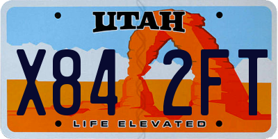 UT license plate X842FT