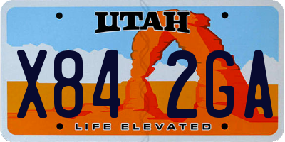 UT license plate X842GA