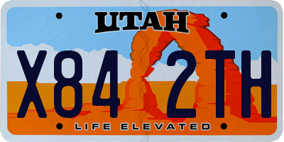 UT license plate X842TH
