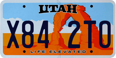 UT license plate X842TO