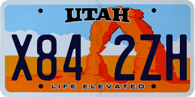 UT license plate X842ZH
