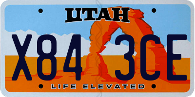UT license plate X843CE