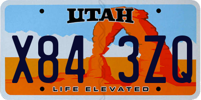UT license plate X843ZQ