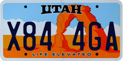 UT license plate X844GA