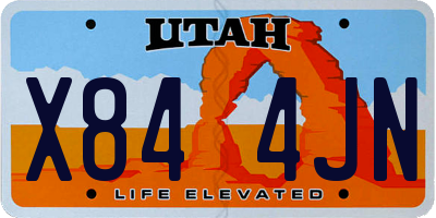 UT license plate X844JN
