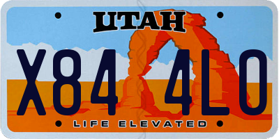 UT license plate X844LO