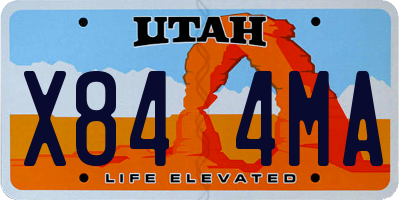 UT license plate X844MA