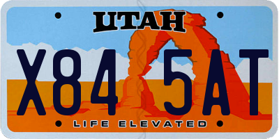 UT license plate X845AT