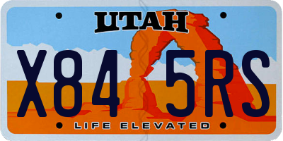UT license plate X845RS